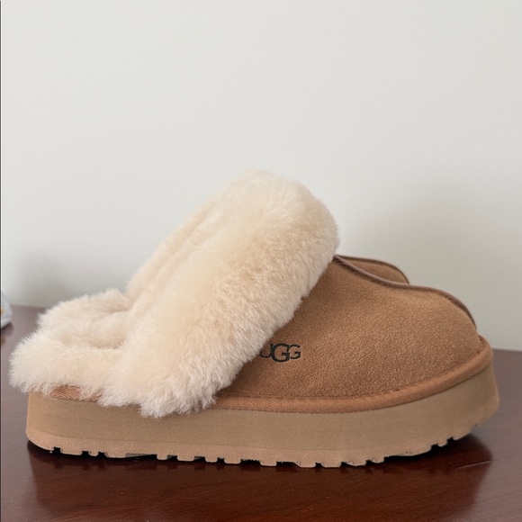 UGG Shoes - UGG Disquitte Chestnut Suede Shearling Slide - Women's